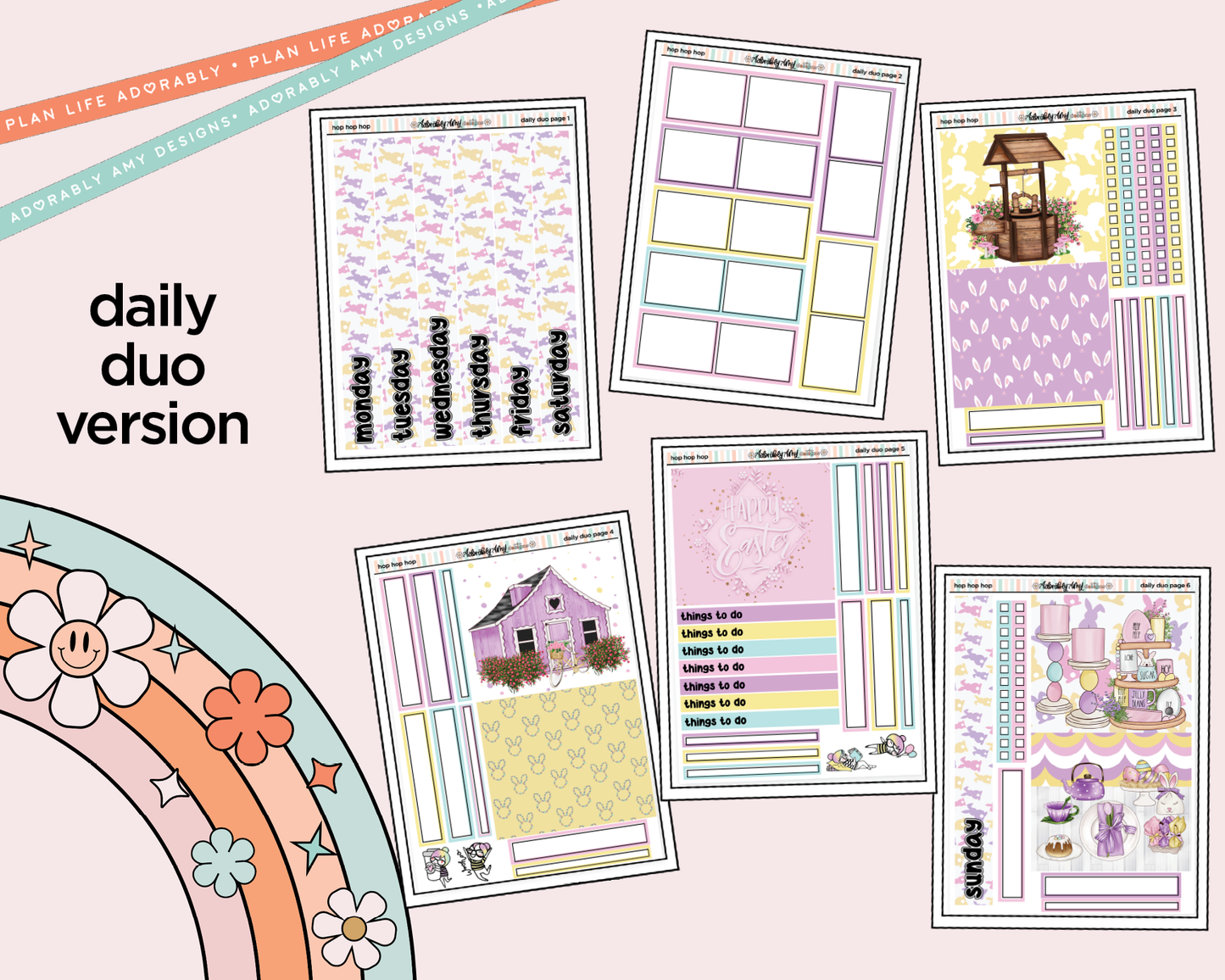 Daily Duo Hop Hop Hop Weekly Planner Sticker Kit for Daily Duo Planner