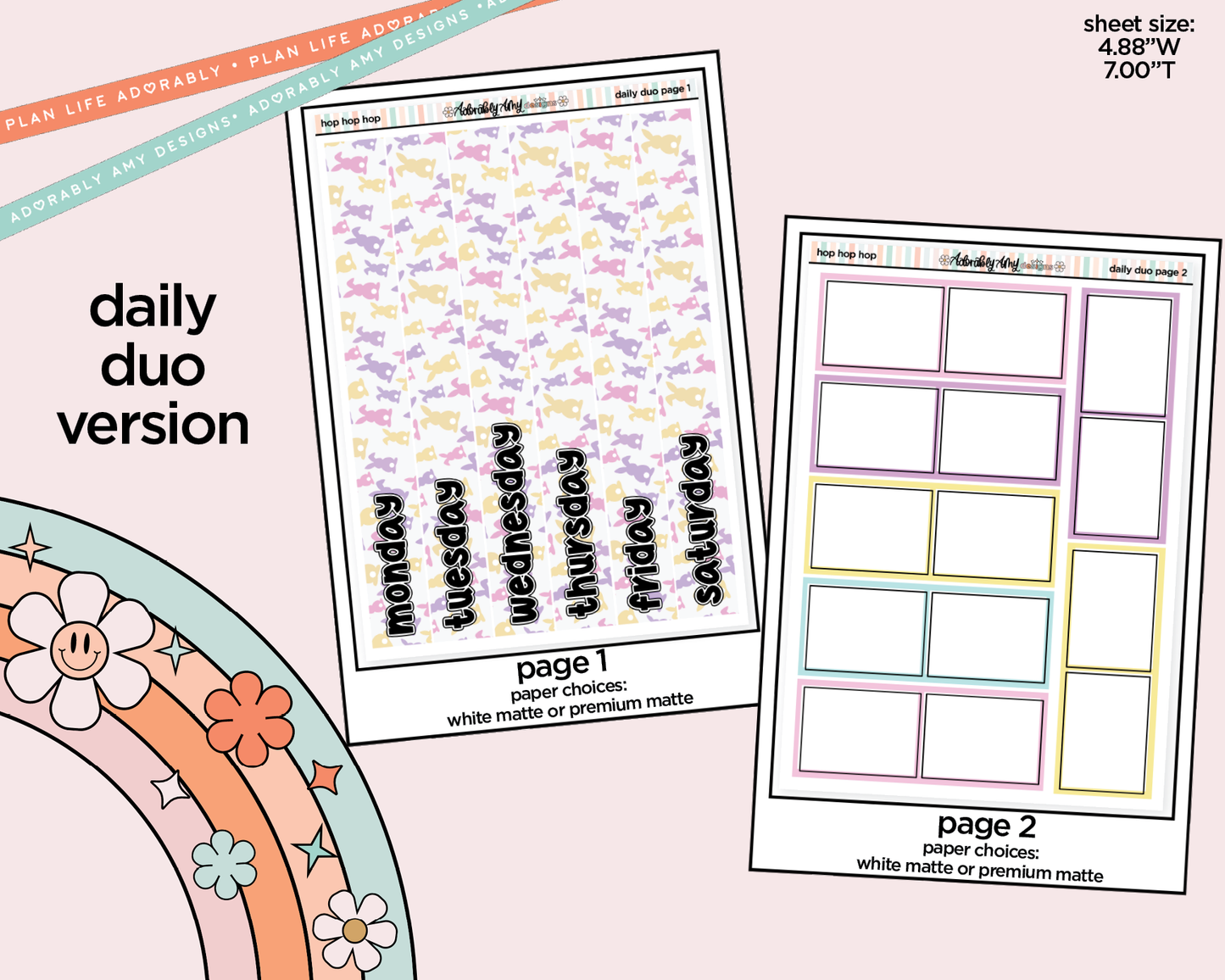 Daily Duo Hop Hop Hop Weekly Planner Sticker Kit for Daily Duo Planner