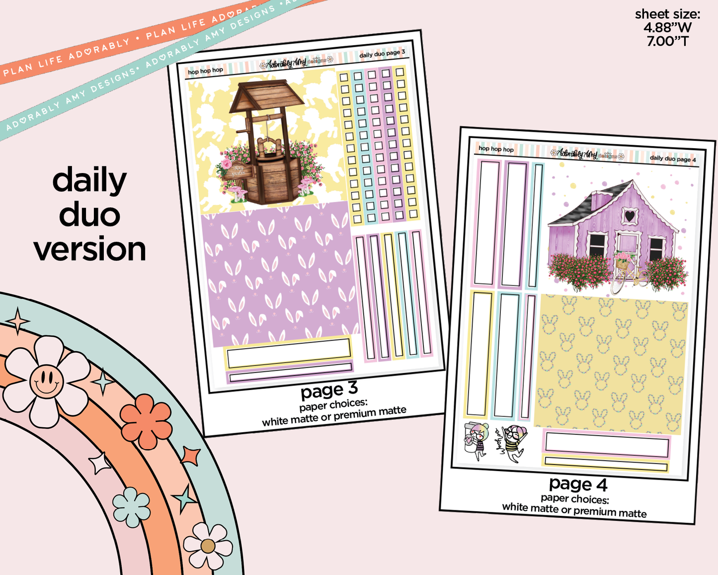 Daily Duo Hop Hop Hop Weekly Planner Sticker Kit for Daily Duo Planner