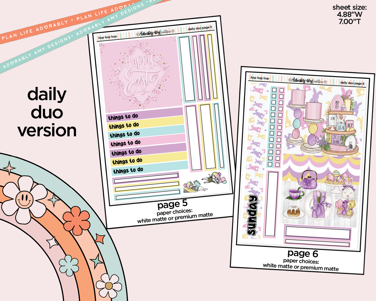 Daily Duo Hop Hop Hop Weekly Planner Sticker Kit for Daily Duo Planner