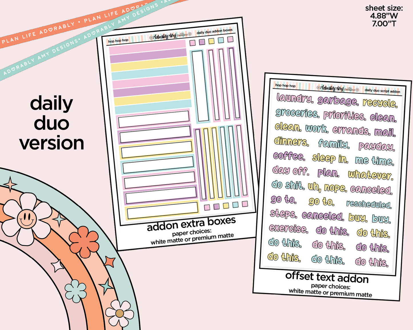 Daily Duo Hop Hop Hop Weekly Planner Sticker Kit for Daily Duo Planner