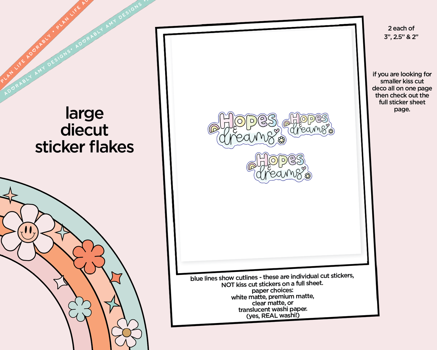 Hopes & Dreams Typography Sampler Planner Stickers