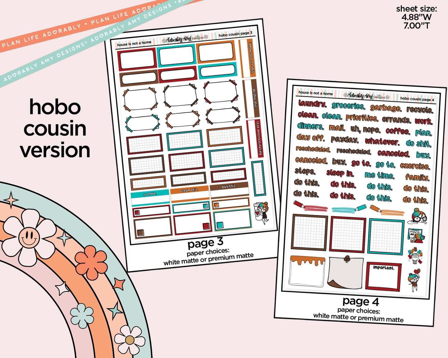 Hobonichi Cousin Weekly A House Isn't a Home Without a Cat Planner Sticker Kit for Hobo Cousin or Similar Planners