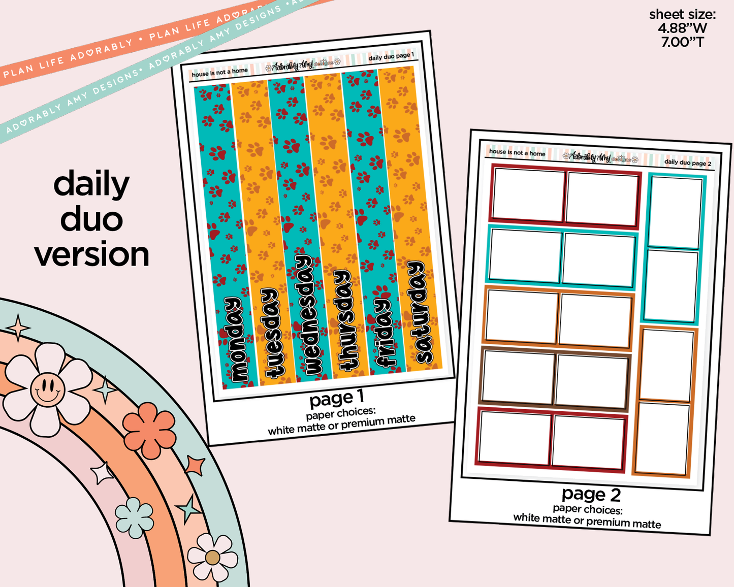 Daily Duo A House Isn't a Home Without a Cat Weekly Planner Sticker Kit for Daily Duo Planner