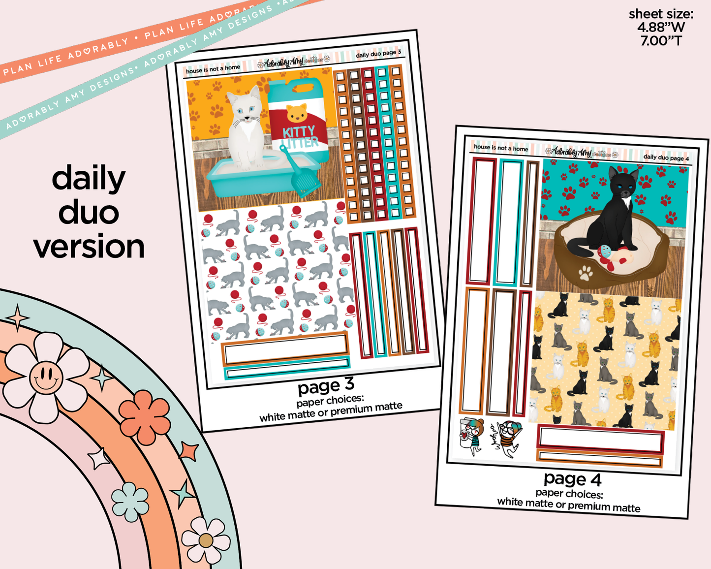Daily Duo A House Isn't a Home Without a Cat Weekly Planner Sticker Kit for Daily Duo Planner
