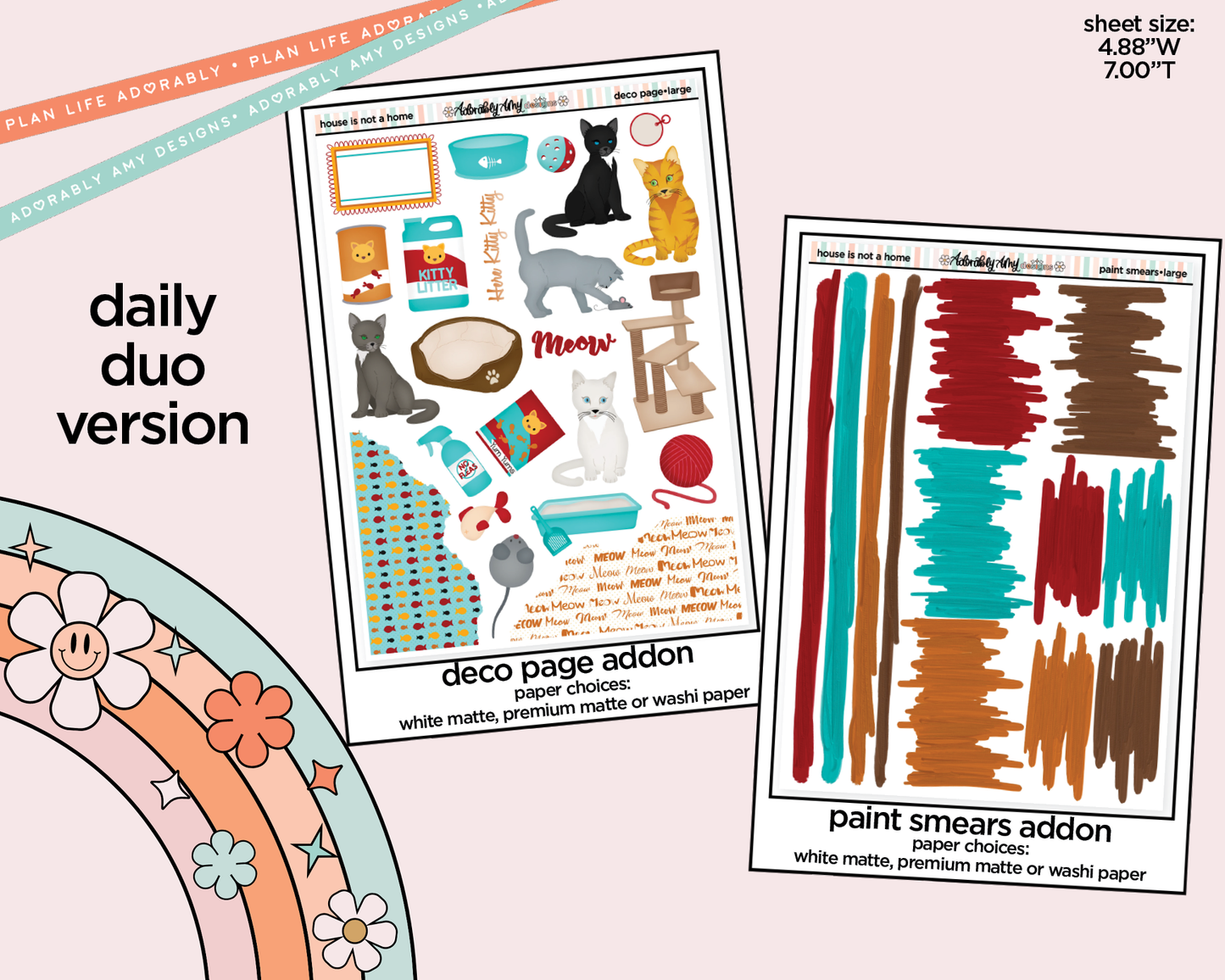 Daily Duo A House Isn't a Home Without a Cat Weekly Planner Sticker Kit for Daily Duo Planner