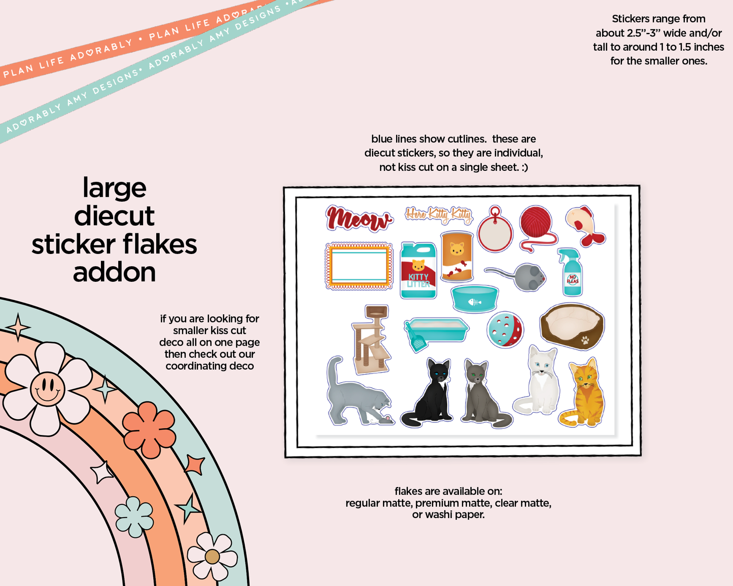 Journaling and Daily Planning A House Isn't a Home Without a Cat Planner Sticker Kit
