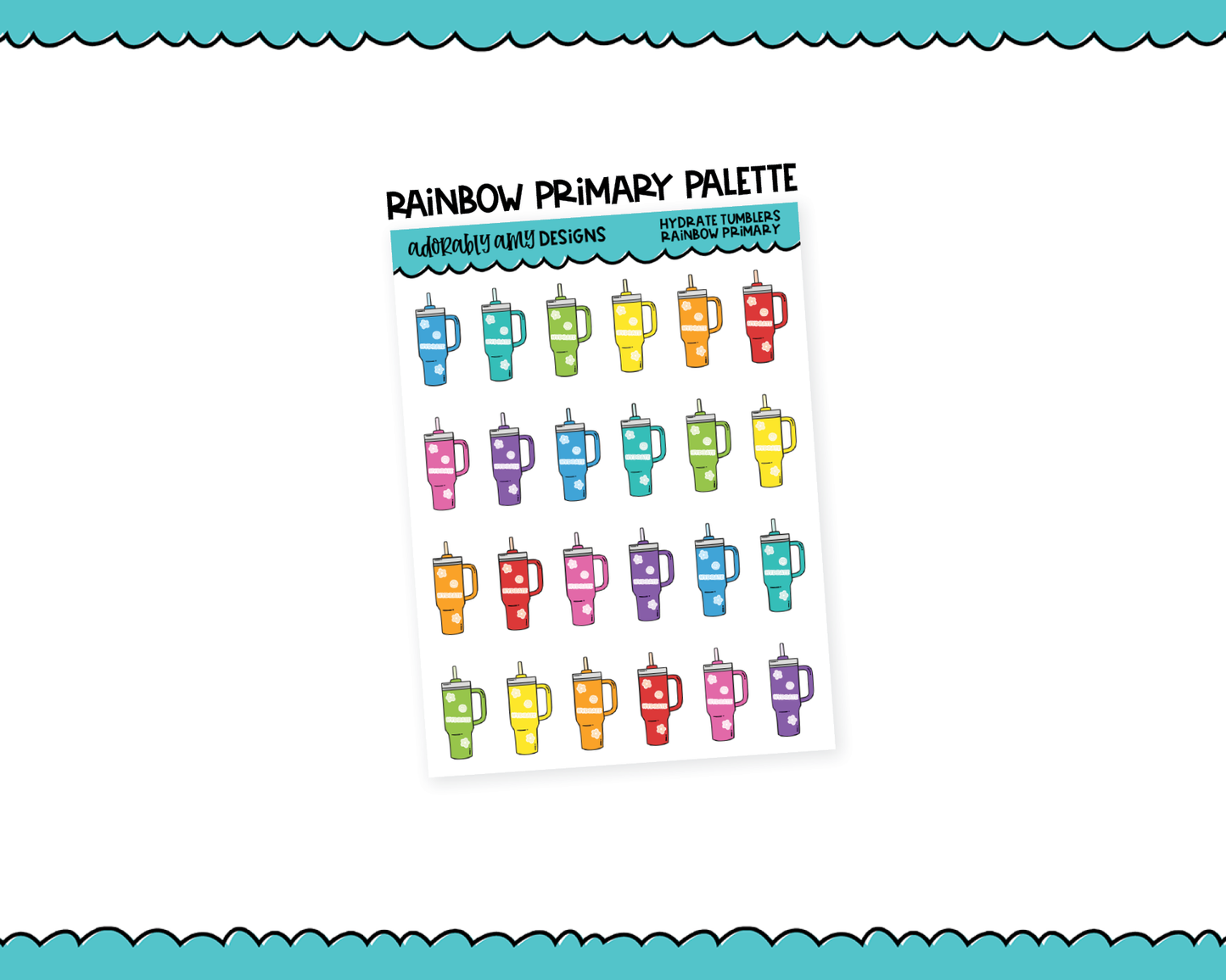Rainbow Hydrate Tumblers Stickers for any Planner or Insert