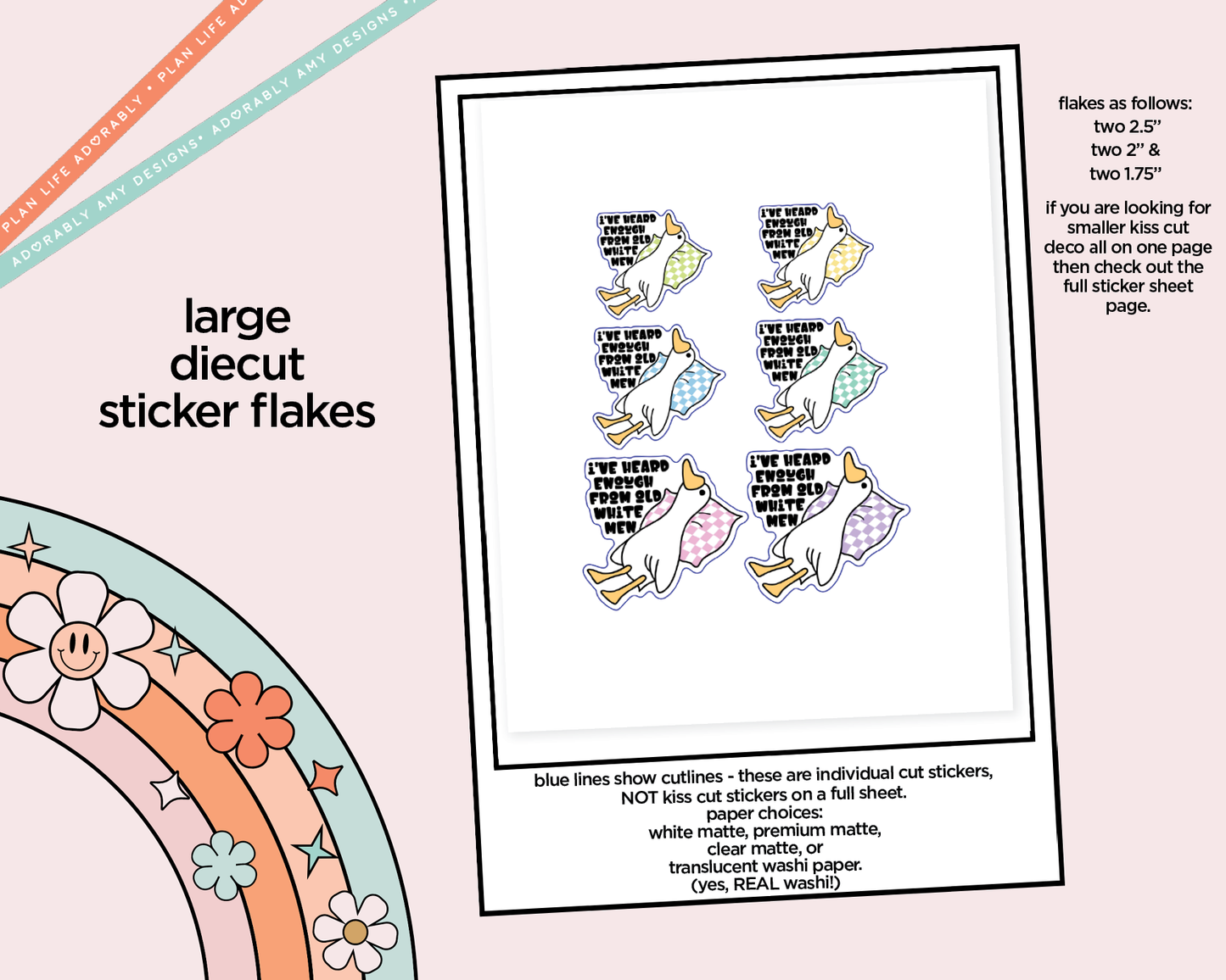 I've Heard Enough from Old White Men Typography Sampler Planner Stickers