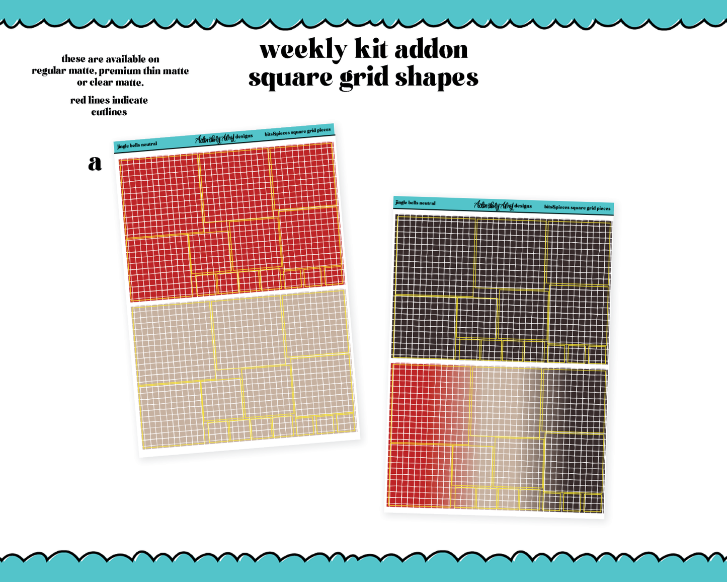 Jingle Bells Neutral Christmas Themed Weekly Kit Addons - All Sizes - Deco, Smears and More!