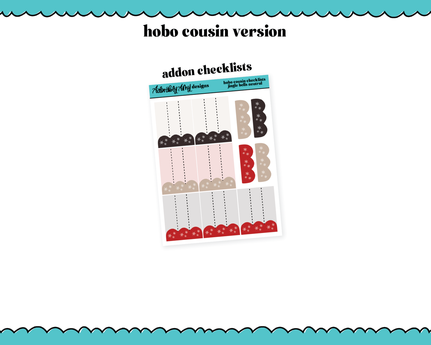 Hobonichi Cousin Weekly Jingle Bells Neutral Christmas Themed Planner Sticker Kit for Hobo Cousin or Similar Planners