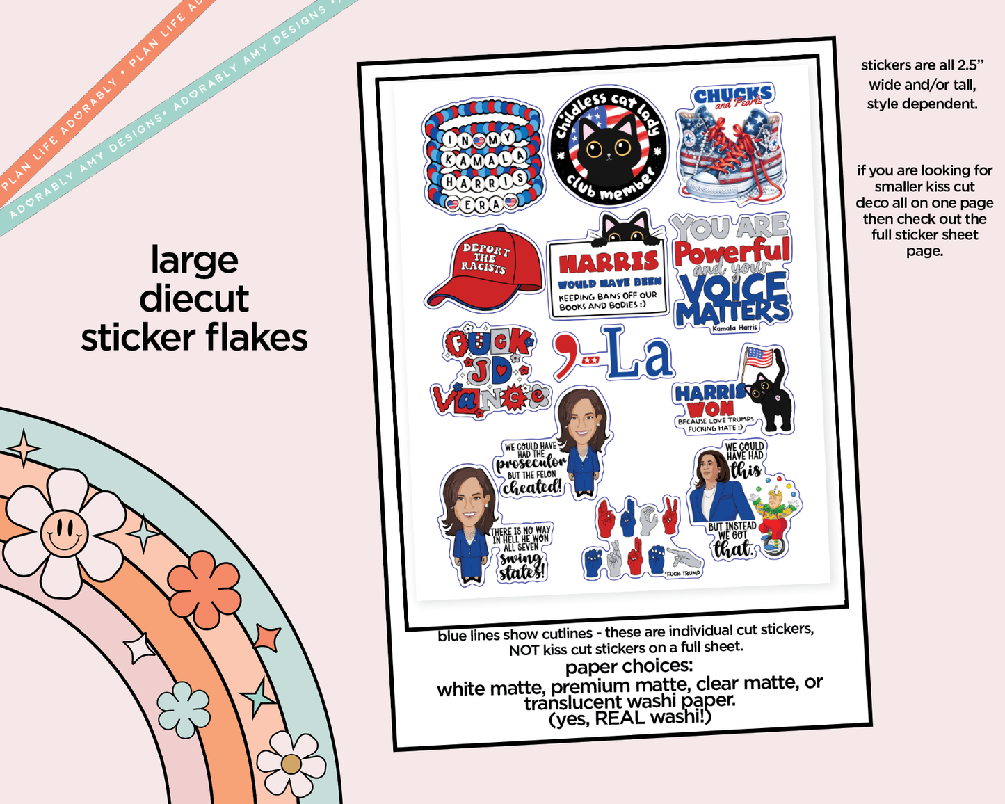 In My Kamala Era Deco Sampler Planner Stickers