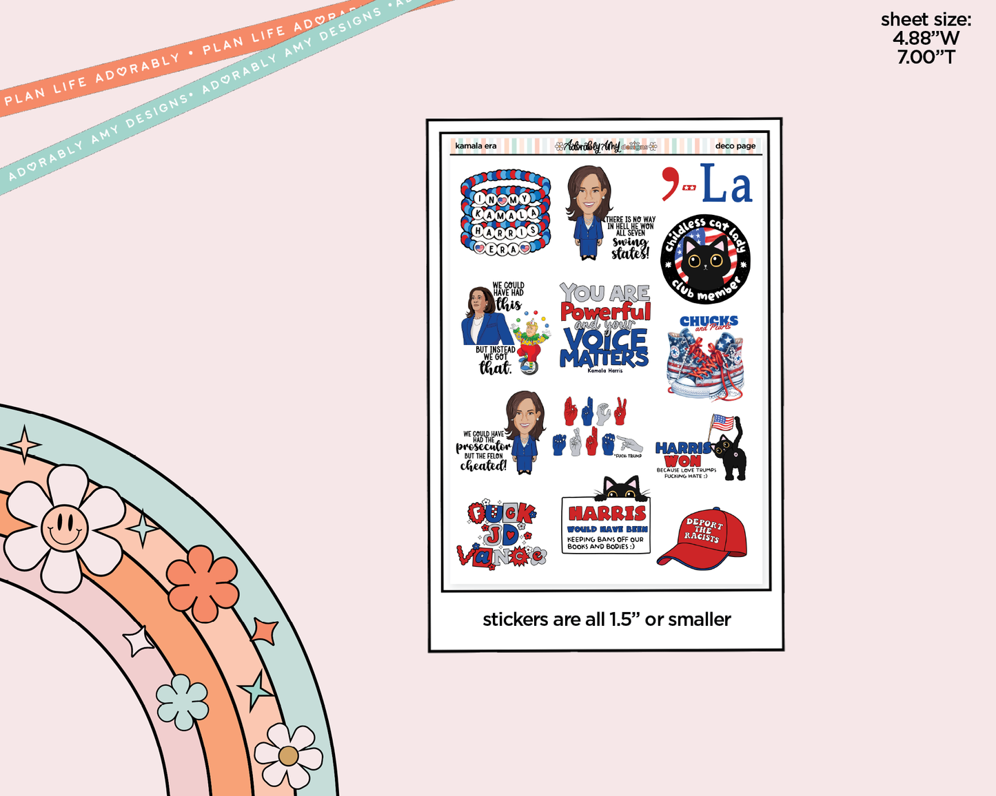 In My Kamala Era Deco Sampler Planner Stickers