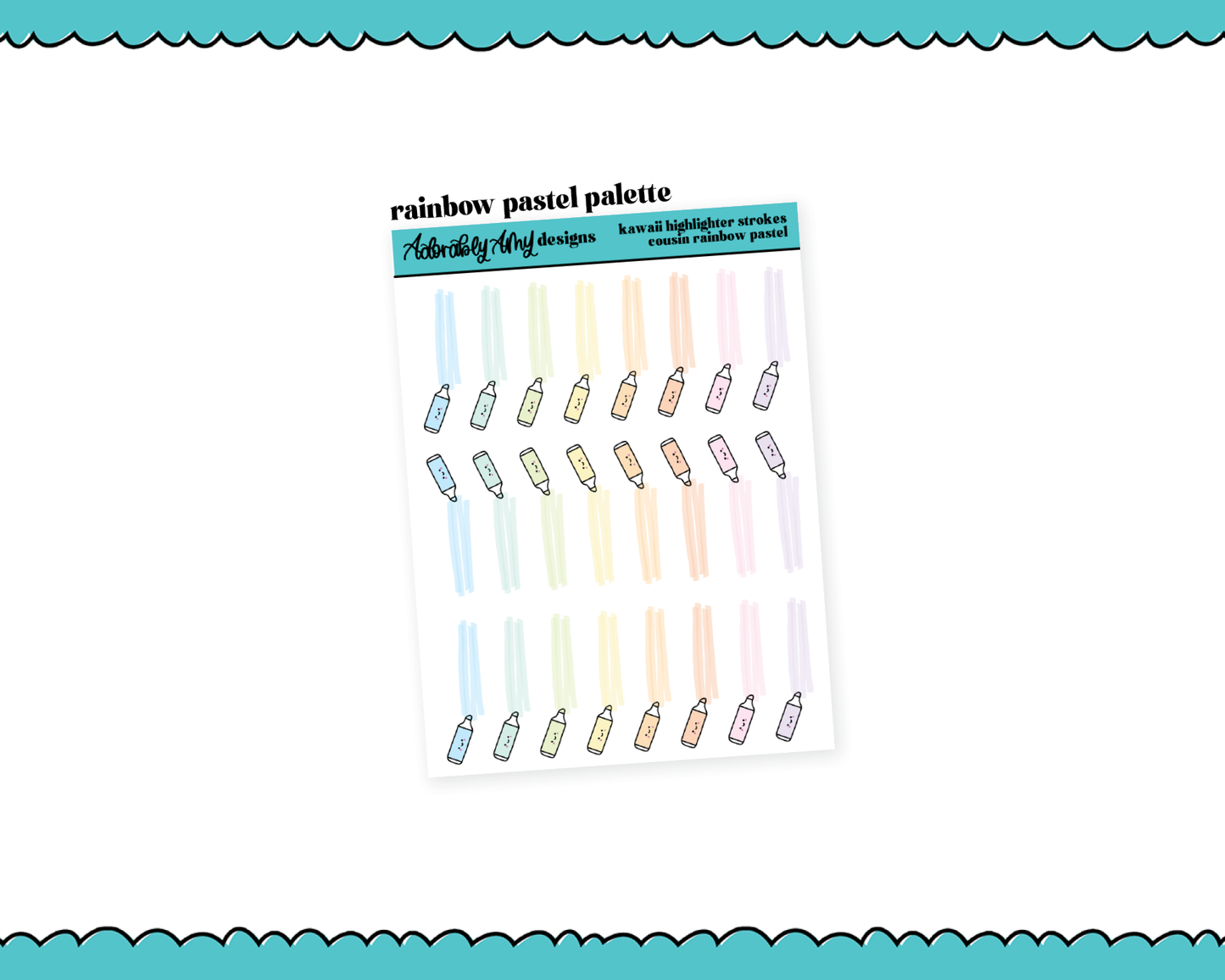 Rainbow Hobo Cousin Kawaii Highlighters V1 Dividers or Underlays for any Planner or Insert