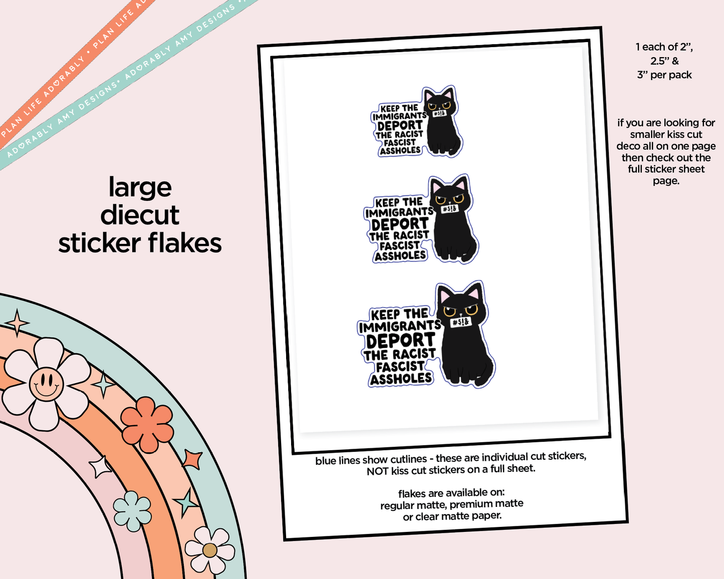 Keep the Immigrants Typography Sampler Planner Stickers for any Planner or Insert