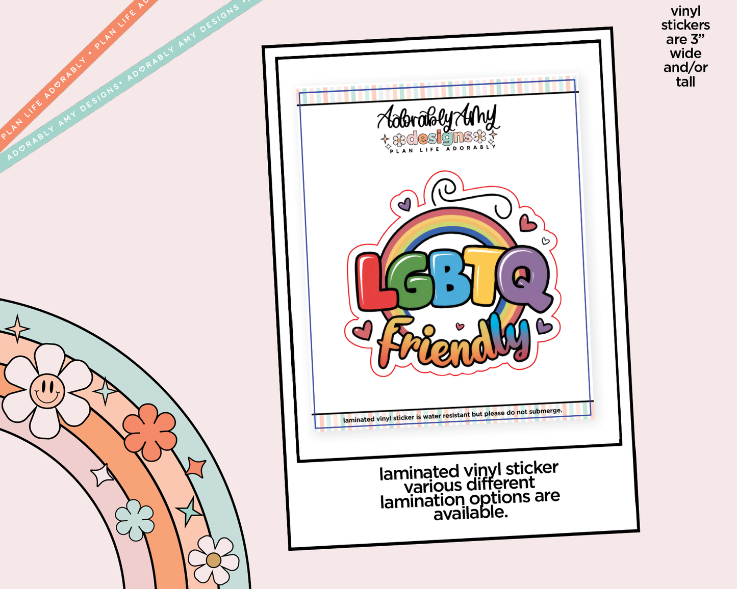 Laminated Vinyl Large Diecut Stickers -LGBTQ Friendly