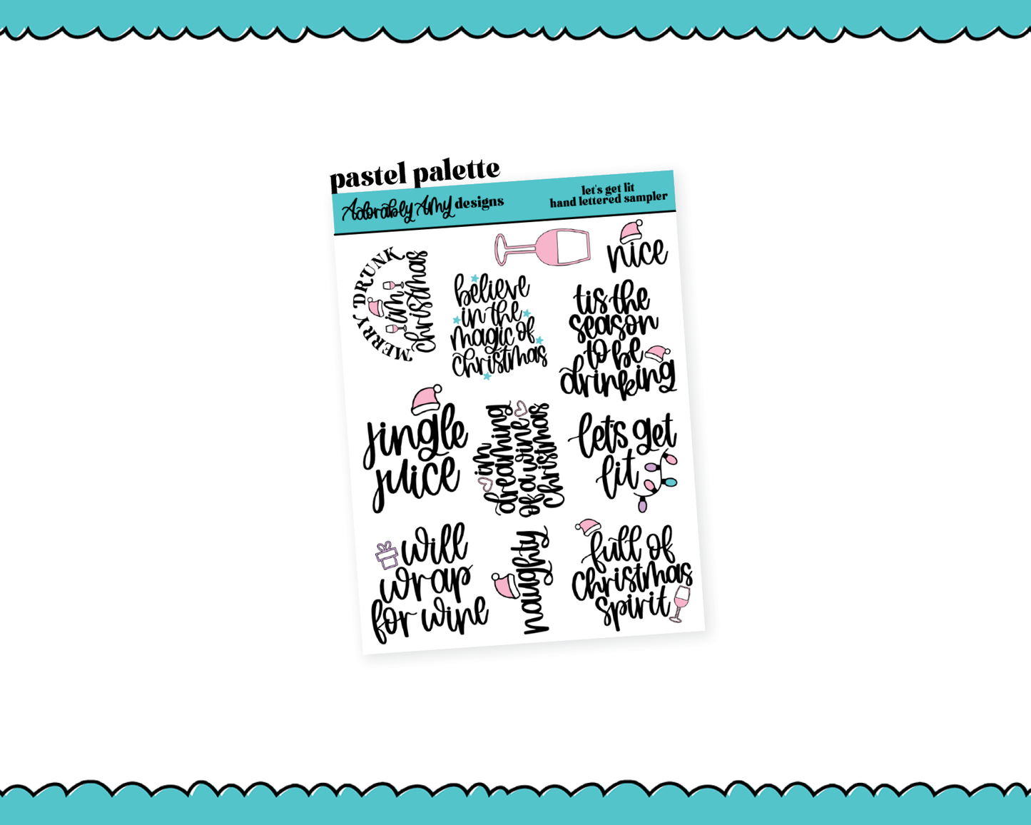 Hand Lettered Let's Get Lit Typography Sampler Planner Stickers for any Planner or Insert