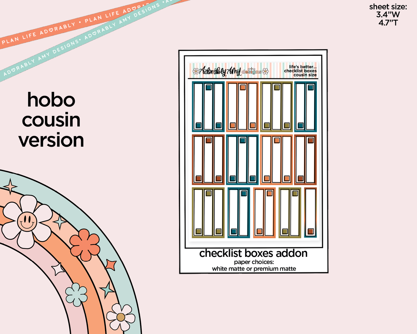 Hobonichi Cousin Weekly Life's Better on the Road Planner Sticker Kit for Hobo Cousin or Similar Planners