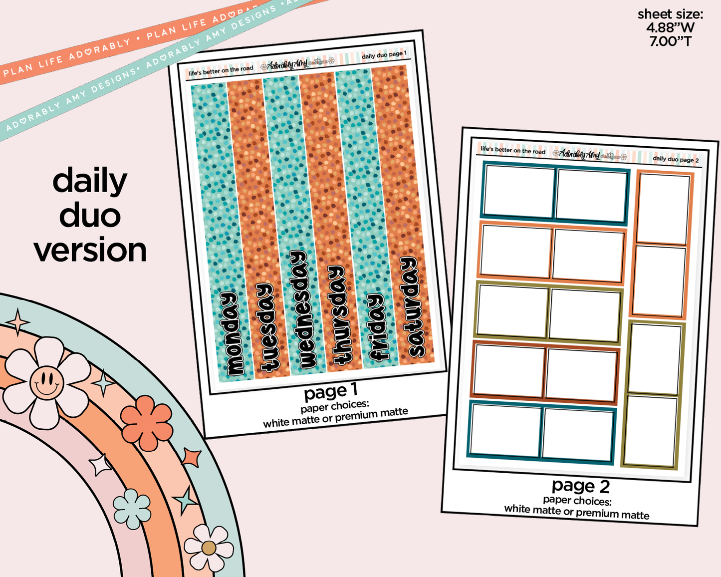 Daily Duo Life's Better on the Road in My Hand Weekly Planner Sticker Kit for Daily Duo Planner