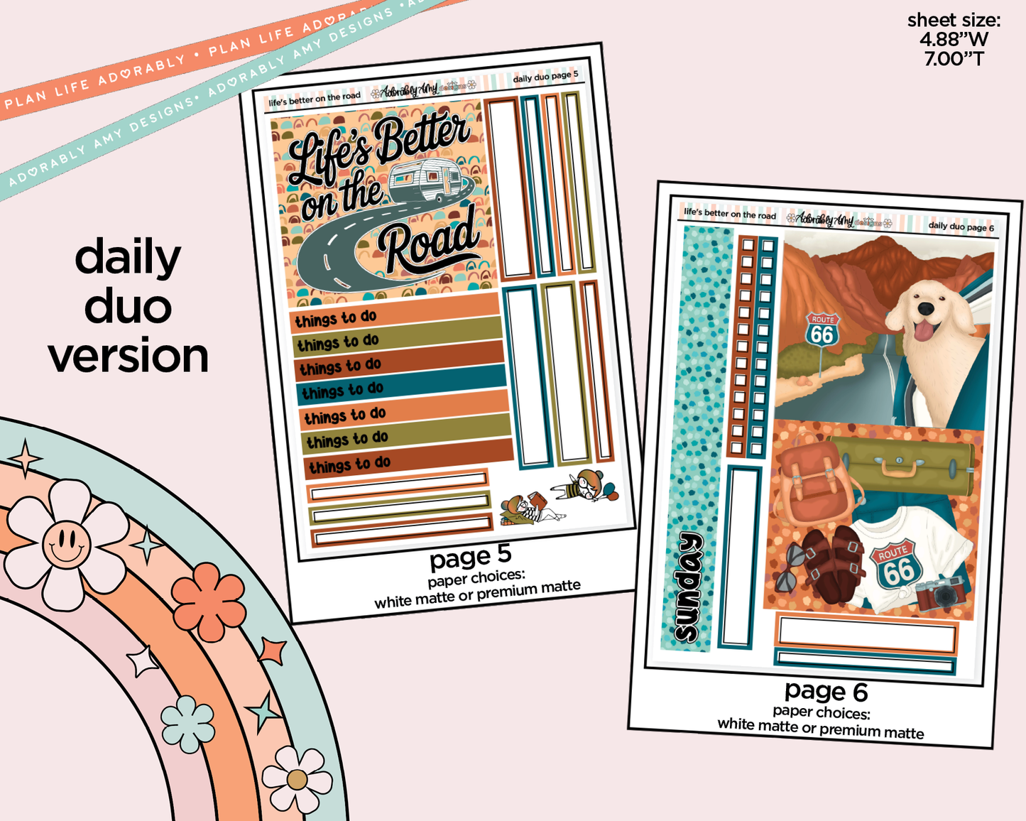 Daily Duo Life's Better on the Road in My Hand Weekly Planner Sticker Kit for Daily Duo Planner