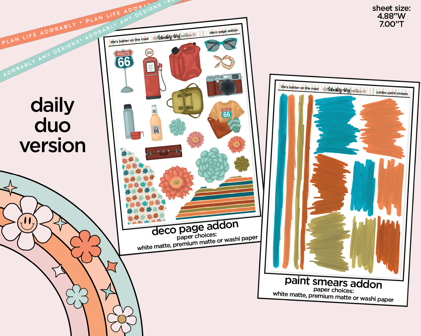 Daily Duo Life's Better on the Road in My Hand Weekly Planner Sticker Kit for Daily Duo Planner