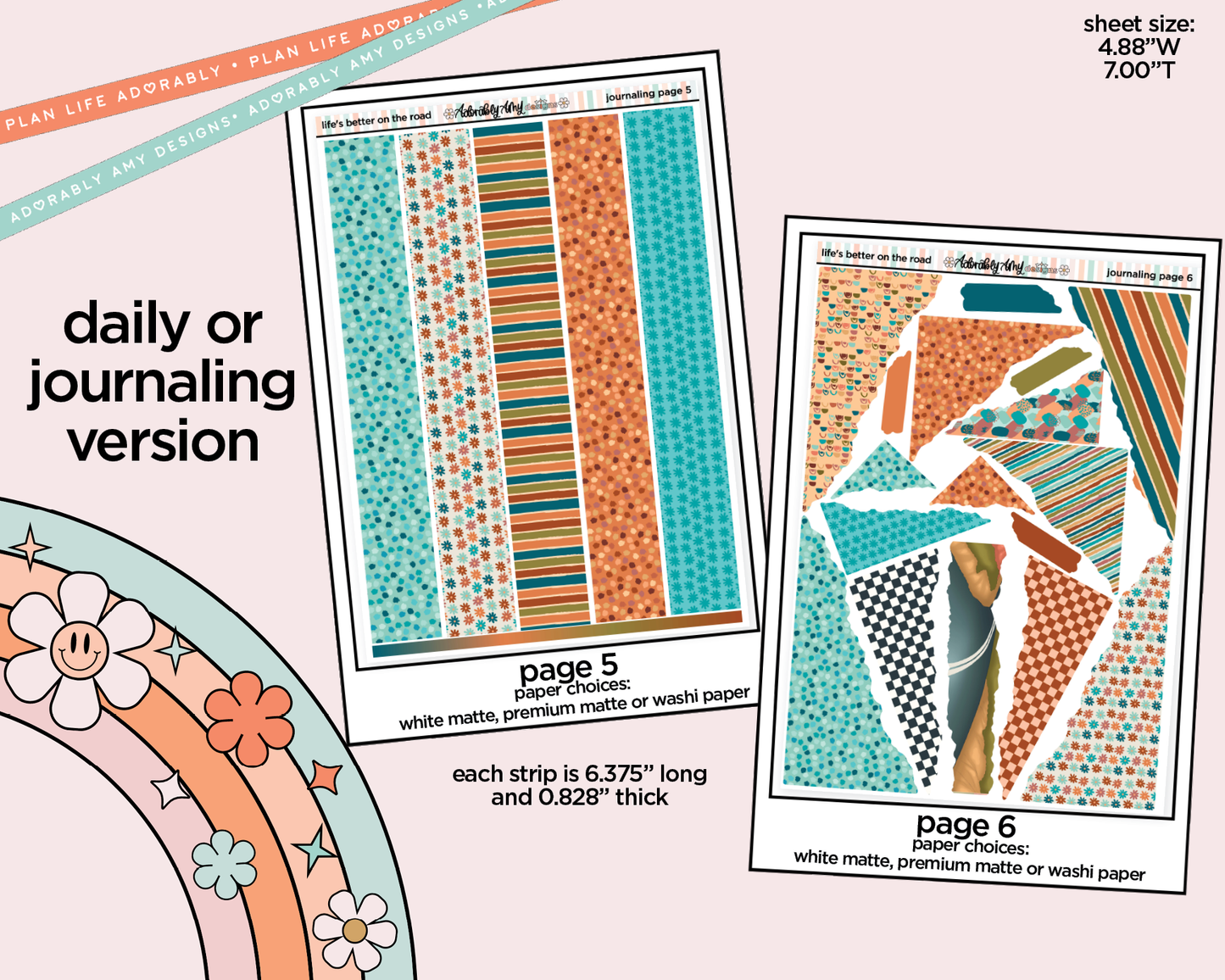Journaling and Daily Planning Life's Better on the Road in My Hand Planner Sticker Kit
