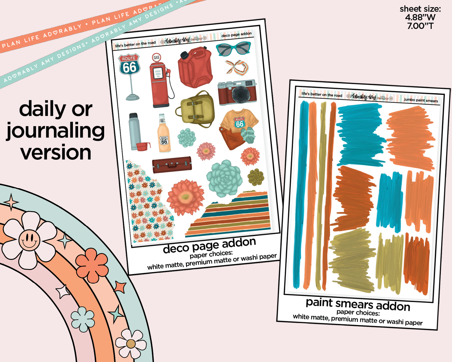 Journaling and Daily Planning Life's Better on the Road in My Hand Planner Sticker Kit