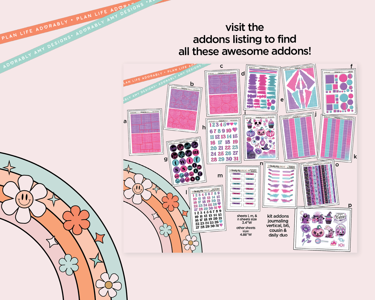 Journaling and Daily Planning Livin' the Dream Halloween Planner Sticker Kit