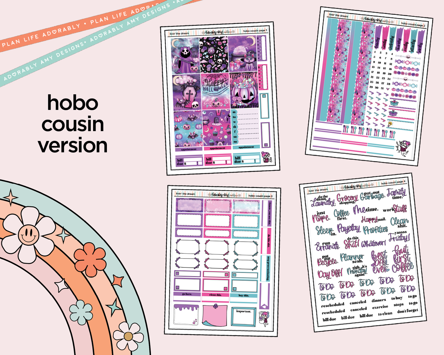 Hobonichi Cousin Weekly Livin' the Dream Halloween Planner Sticker Kit for Hobo Cousin or Similar Planners (Copy)