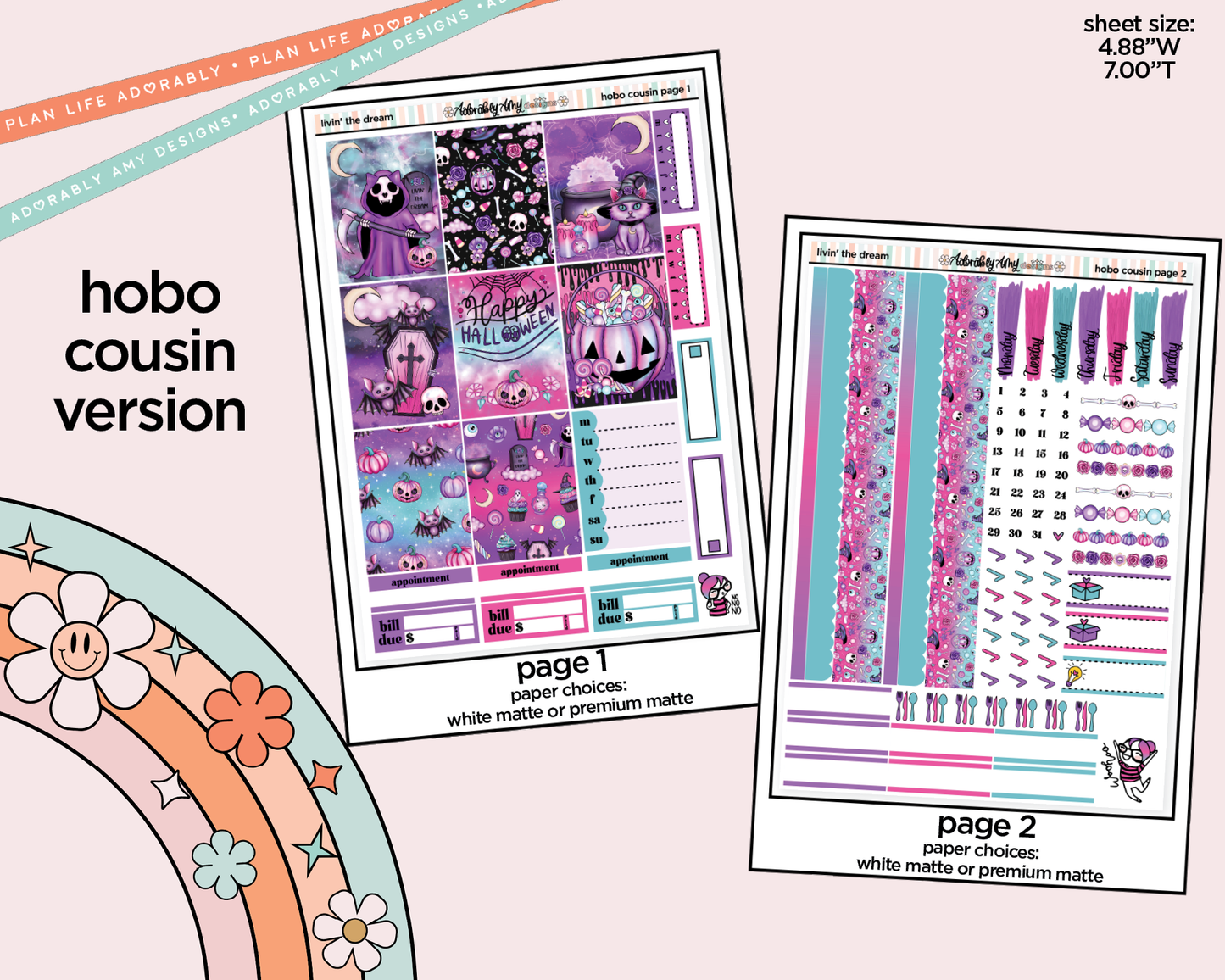 Hobonichi Cousin Weekly Livin' the Dream Halloween Planner Sticker Kit for Hobo Cousin or Similar Planners (Copy)