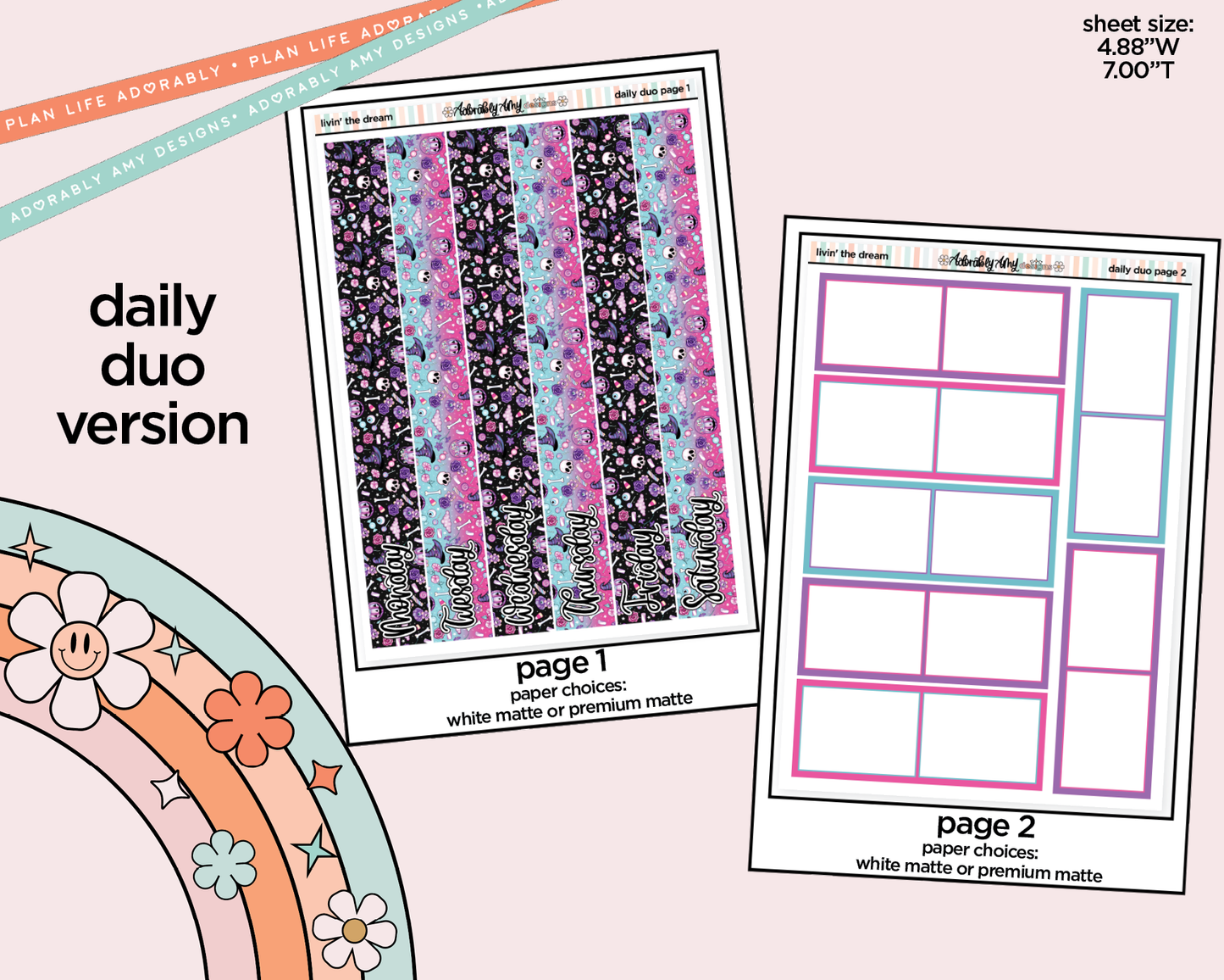 Daily Duo Livin' the Dream Halloween Weekly Planner Sticker Kit for Daily Duo Planner