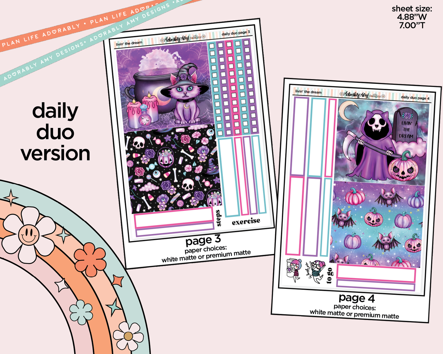 Daily Duo Livin' the Dream Halloween Weekly Planner Sticker Kit for Daily Duo Planner