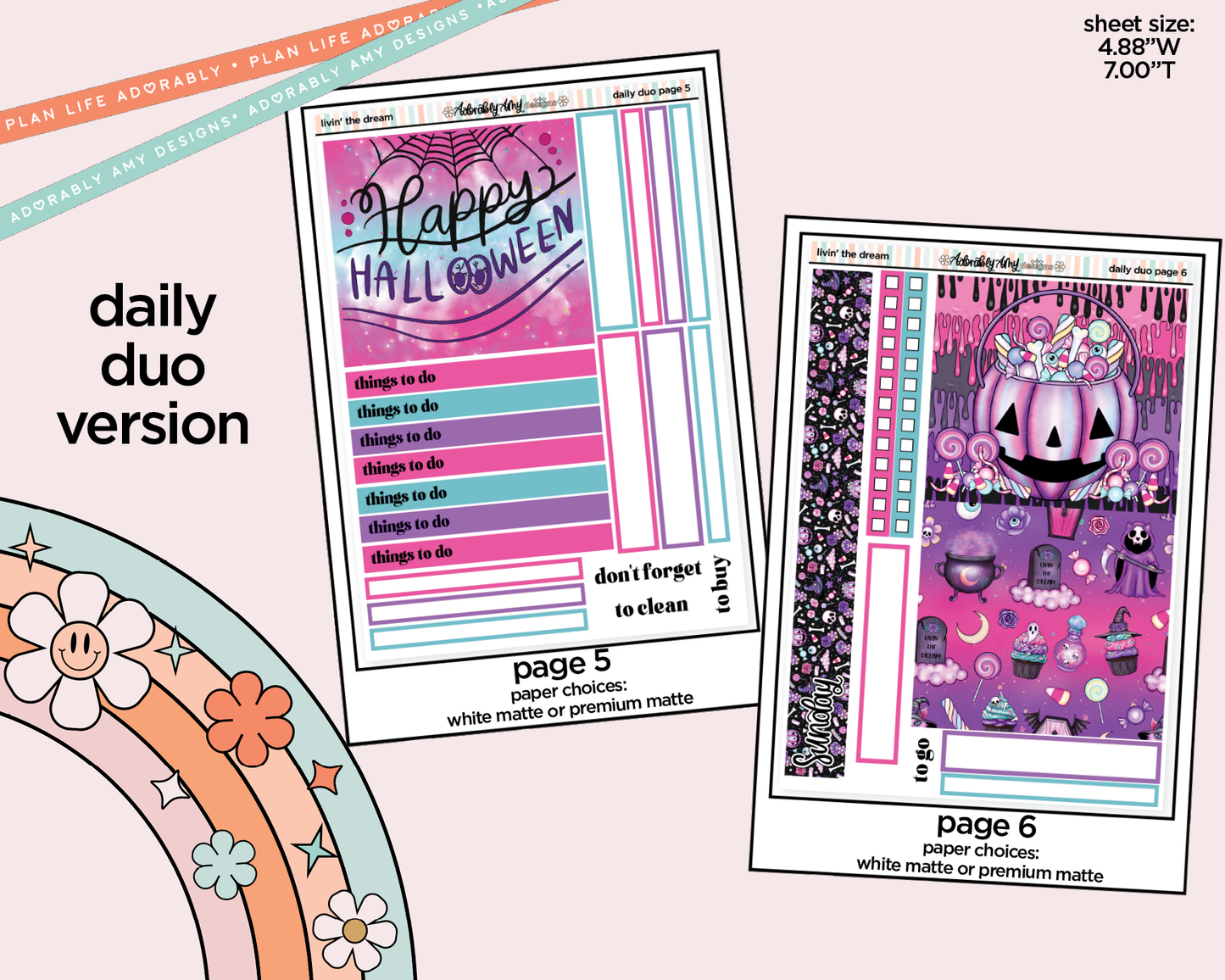 Daily Duo Livin' the Dream Halloween Weekly Planner Sticker Kit for Daily Duo Planner