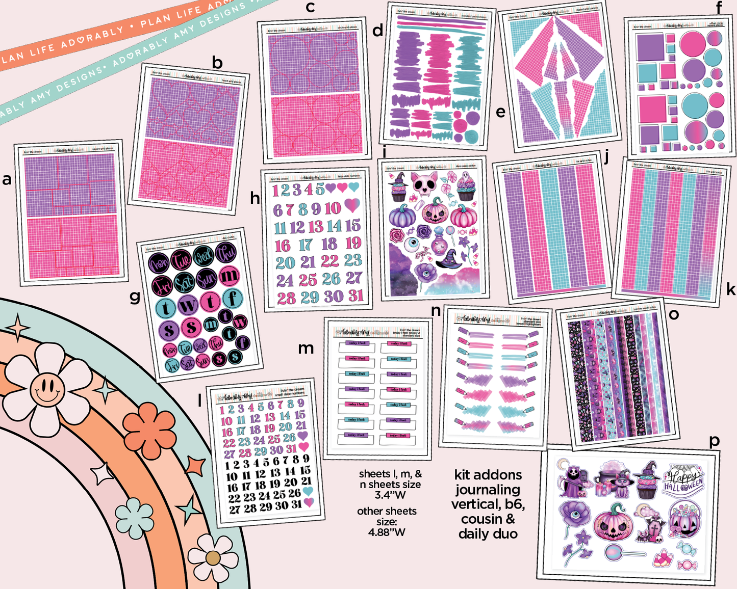 Daily Duo Livin' the Dream Halloween Weekly Planner Sticker Kit for Daily Duo Planner
