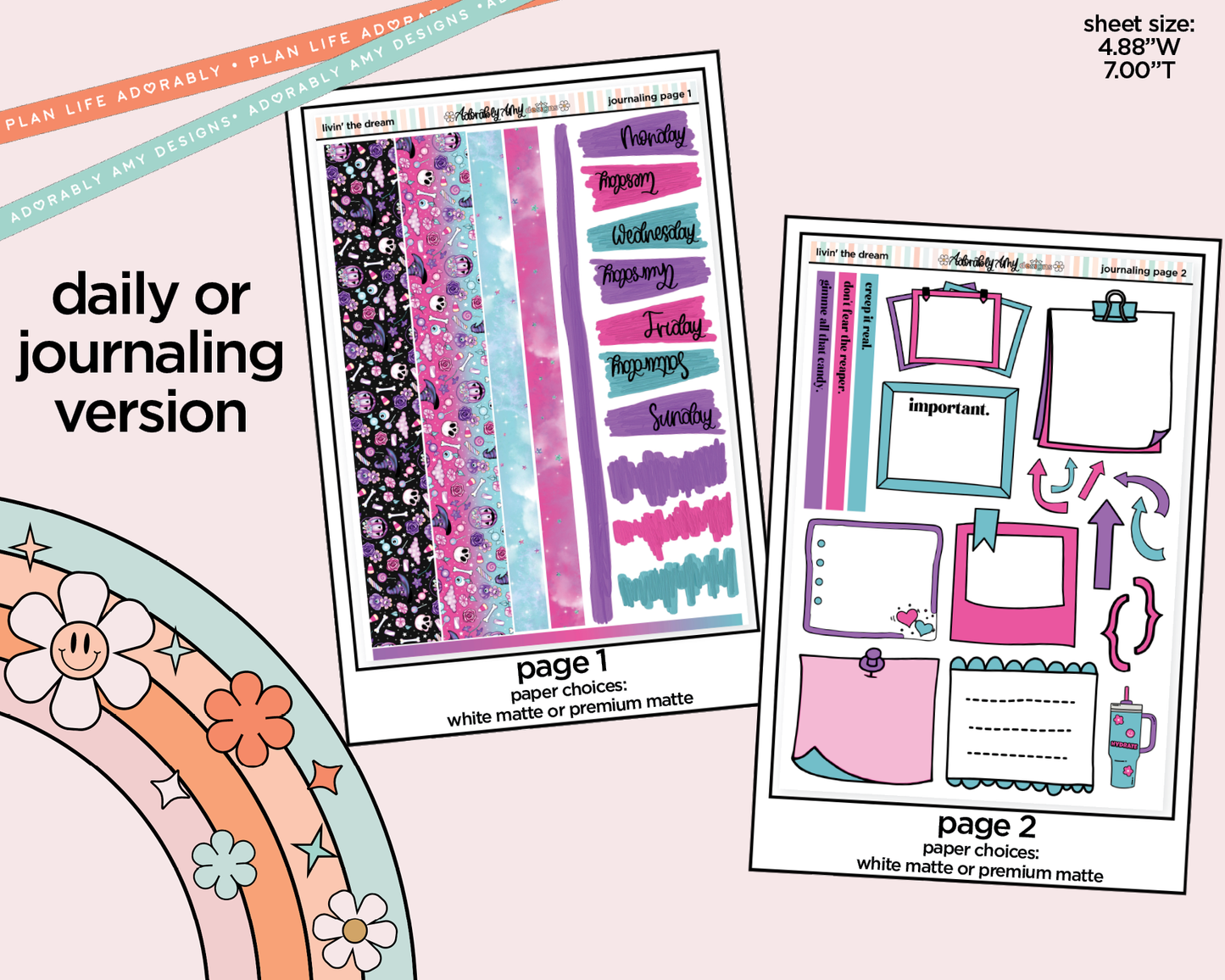 Journaling and Daily Planning Livin' the Dream Halloween Planner Sticker Kit