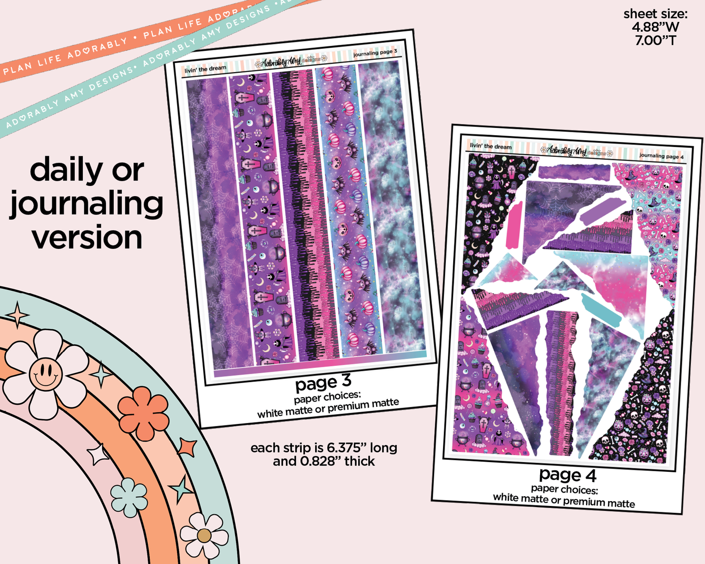 Journaling and Daily Planning Livin' the Dream Halloween Planner Sticker Kit