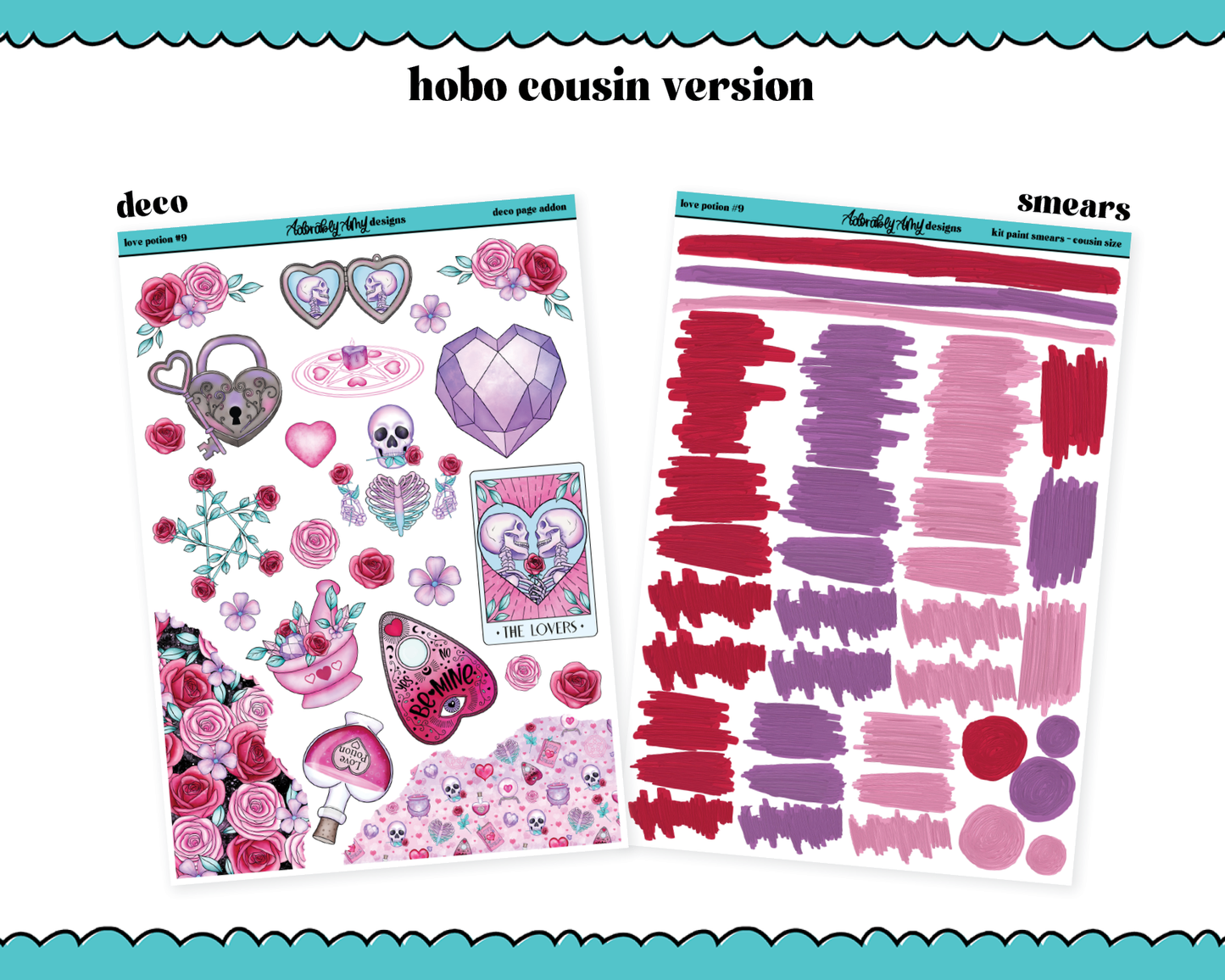 Hobonichi Cousin Weekly Love Potion #9 Planner Sticker Kit for Hobo Cousin or Similar Planners