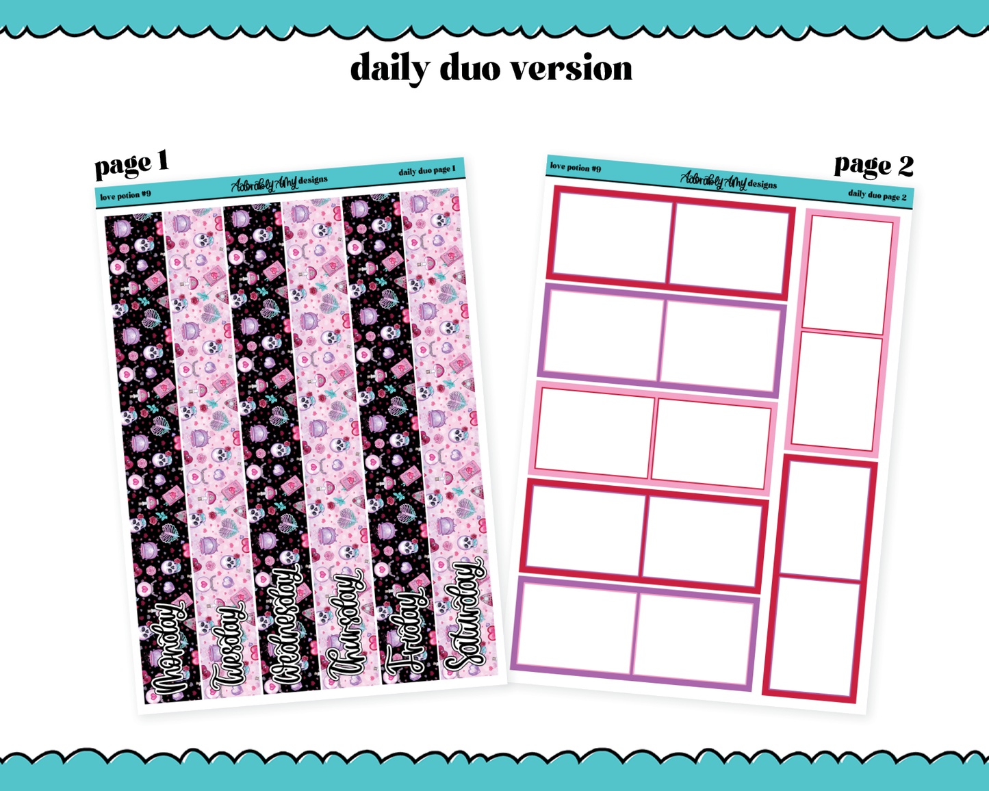 Daily Duo Love Potion #9 Weekly Planner Sticker Kit for Daily Duo Planner