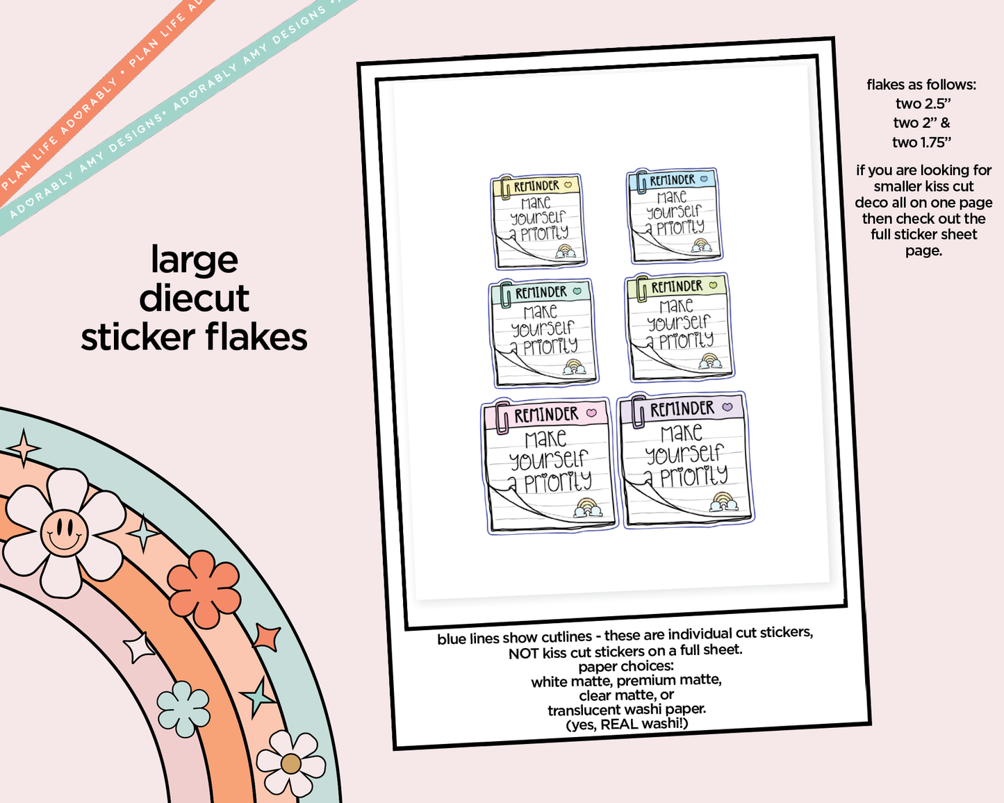 Make Yourself a Priority Typography Sampler Planner Stickers