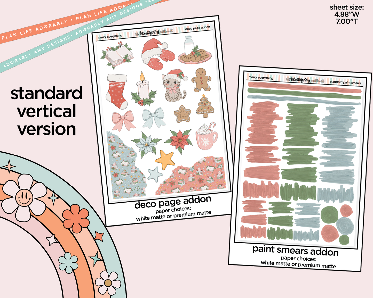 Vertical Merry Everything Weekly Sticker Kit for Vertical Standard Size Planners or Insert