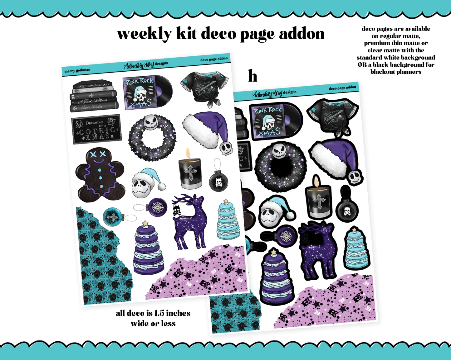 Merry Gothmas Christmas Themed Weekly Kit Addons - All Sizes - Deco, Smears and More!