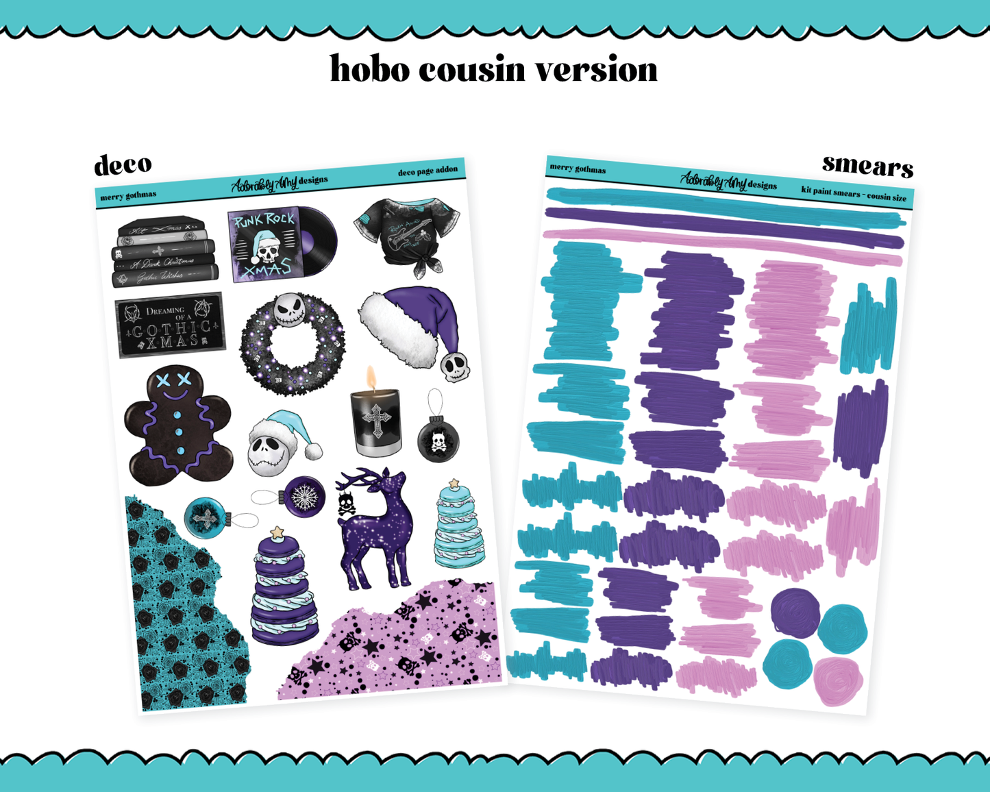 Hobonichi Cousin Weekly Merry Gothmas Christmas Themed Planner Sticker Kit for Hobo Cousin or Similar Planners