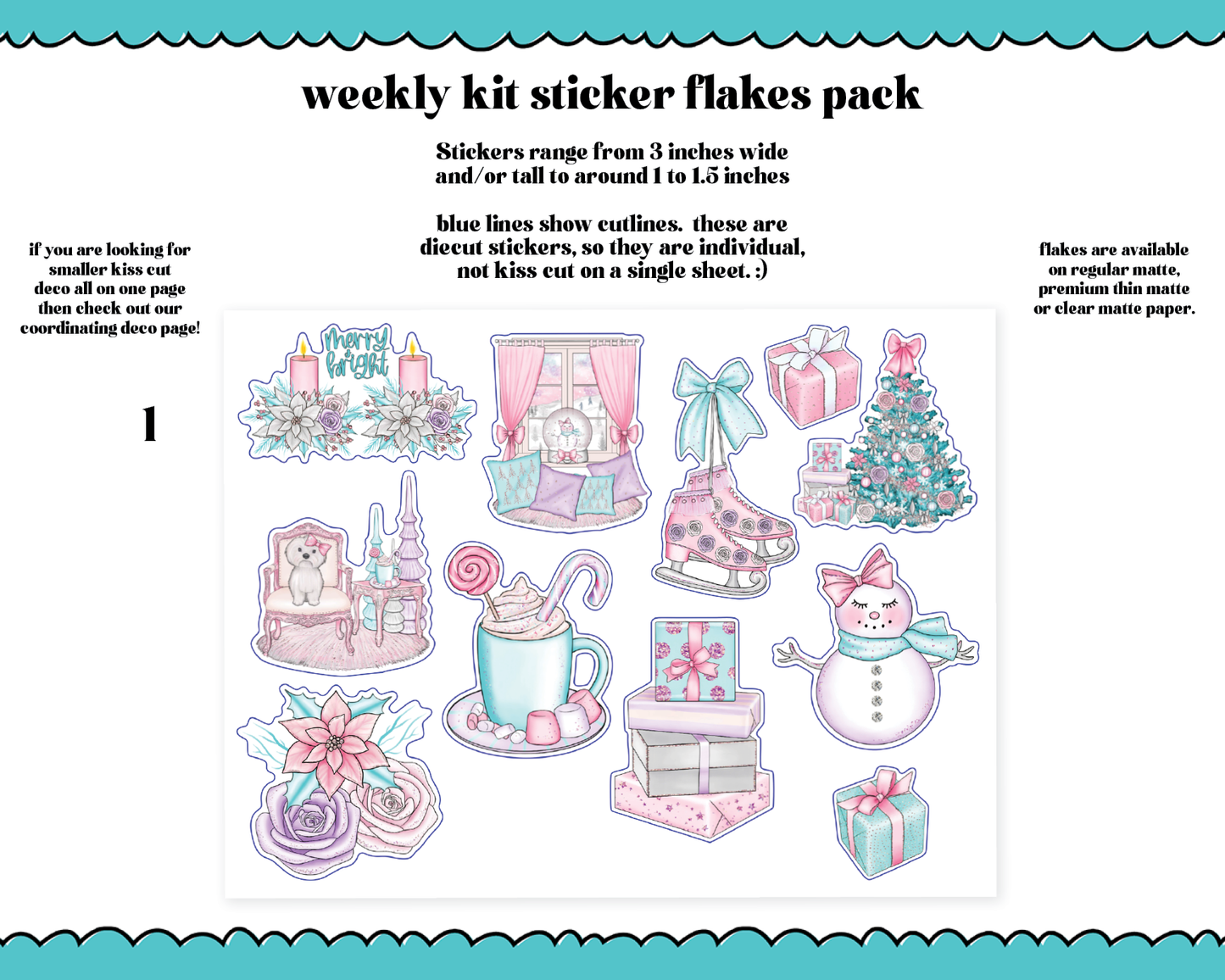 Merry & Bright Christmas Themed Weekly Kit Addons - All Sizes - Deco, Smears and More!