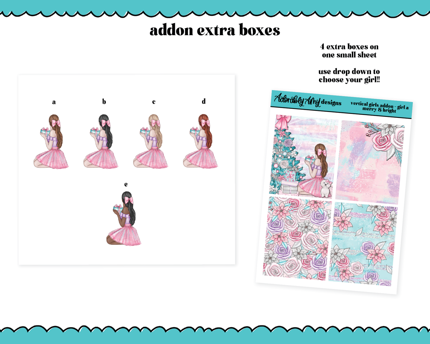 Vertical Merry & Bright Christmas Themed Planner Sticker Kit for Vertical Standard Size Planners or Inserts