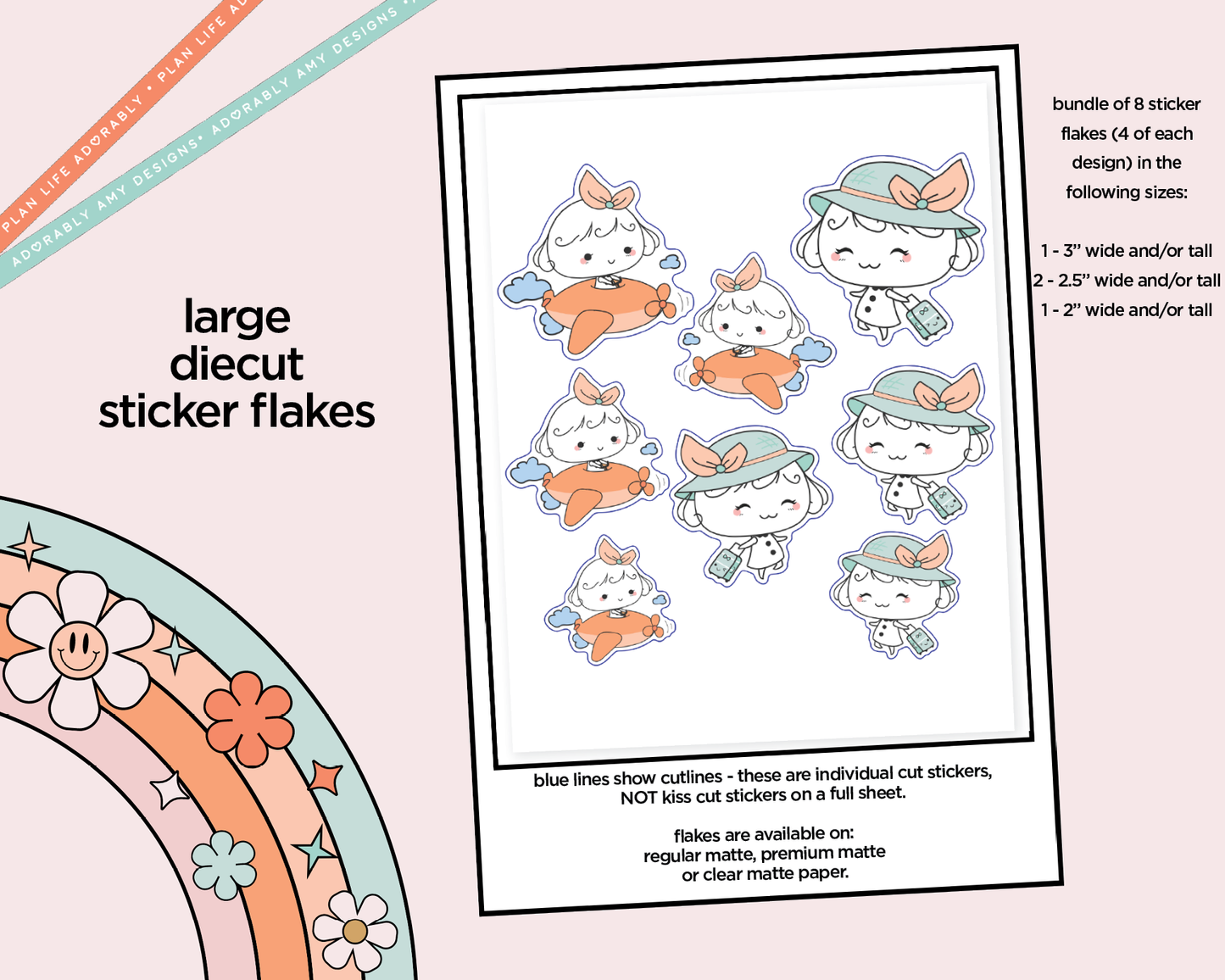 Molly Girl Loves to Travel Decoration Planner Stickers for any Planner or Insert