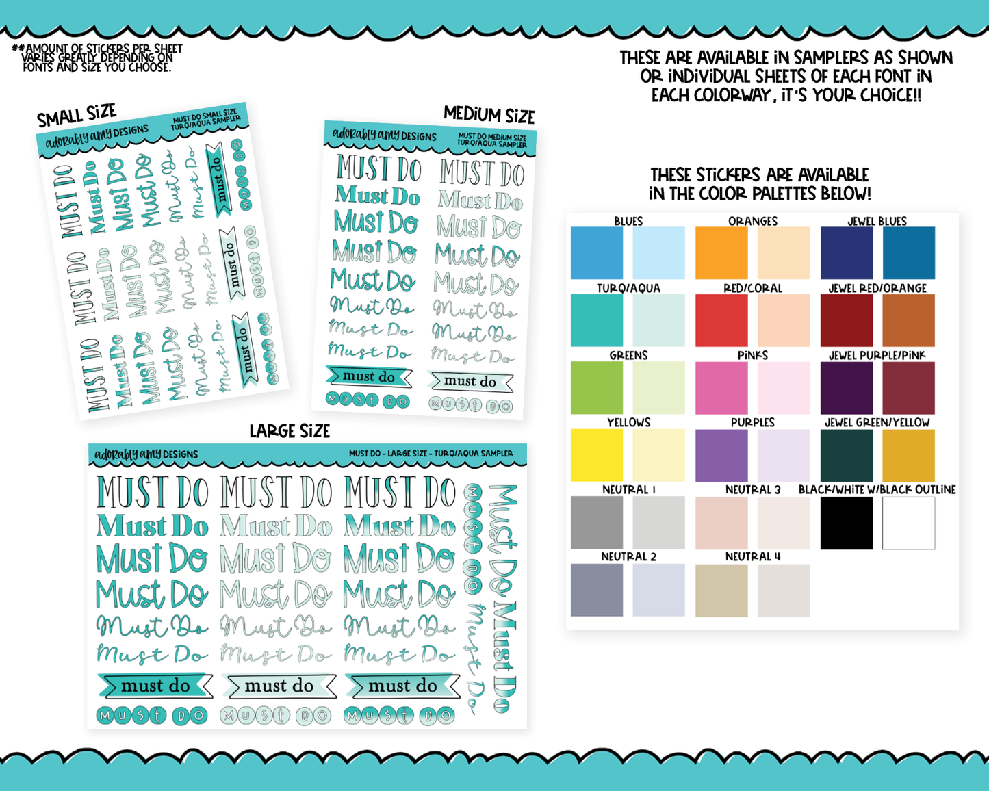 Rainbow or Black Must Do Reminder Stickers - 8 Fonts - Planner Stickers for any Planner or Insert