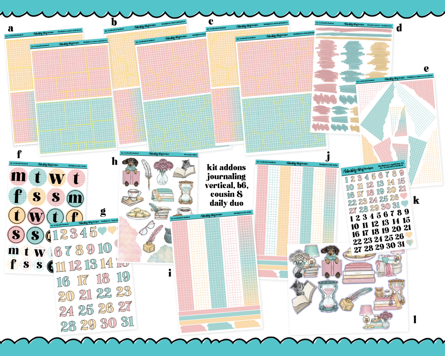 My Weekend is Booked Weekly Kit Addons - All Sizes - Deco, Smears and More!
