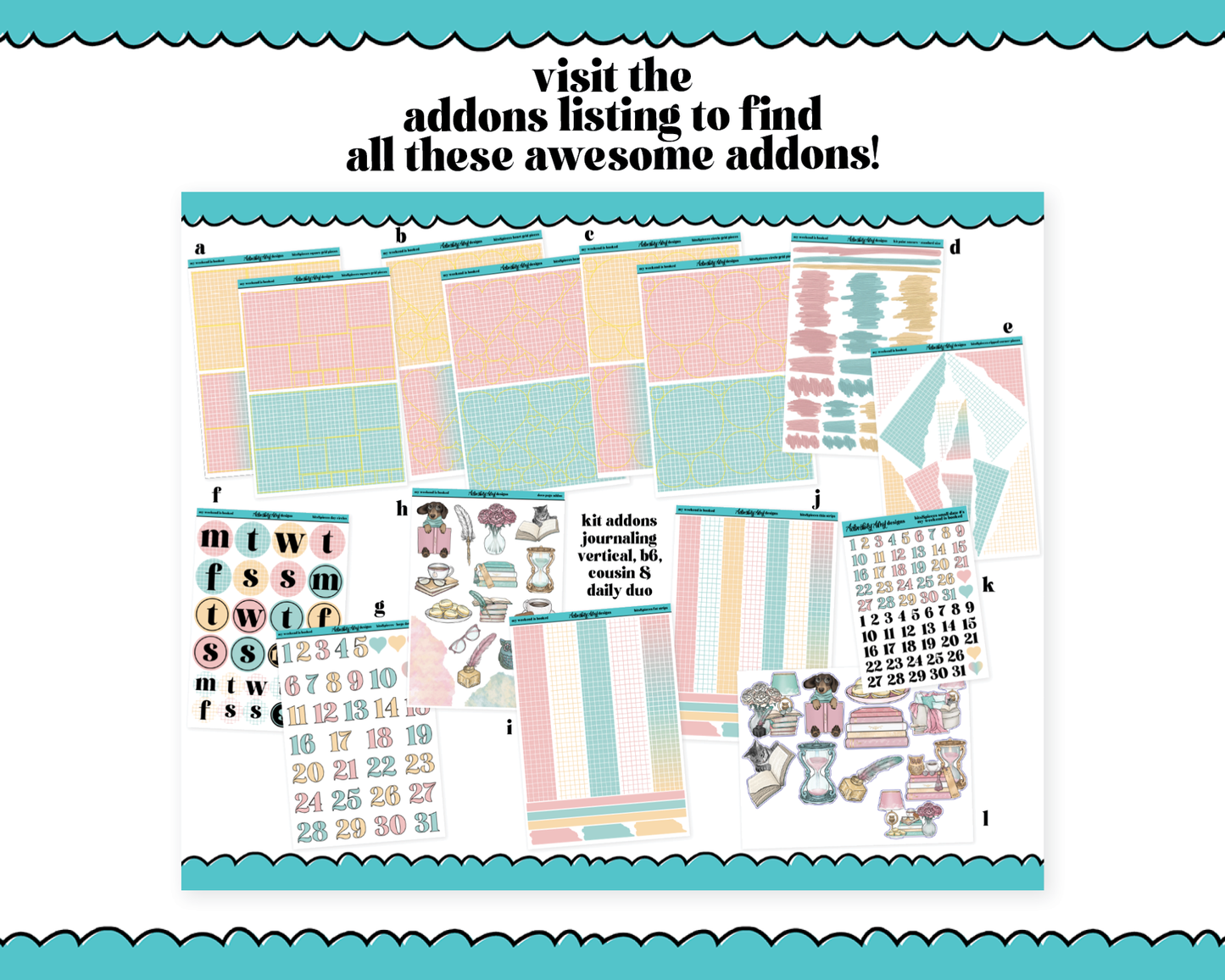 Mini B6 My Weekend is Booked Reading & Books Themed Weekly Planner Sticker Kit sized for ANY Vertical Insert