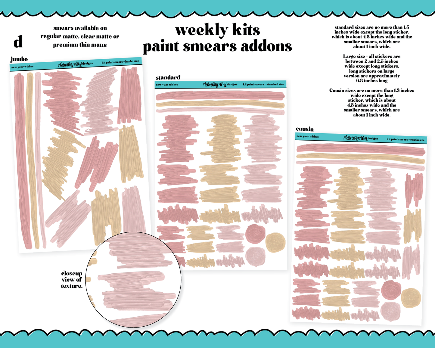 New Year Wishes Weekly Kit Addons - All Sizes - Deco, Smears and More!