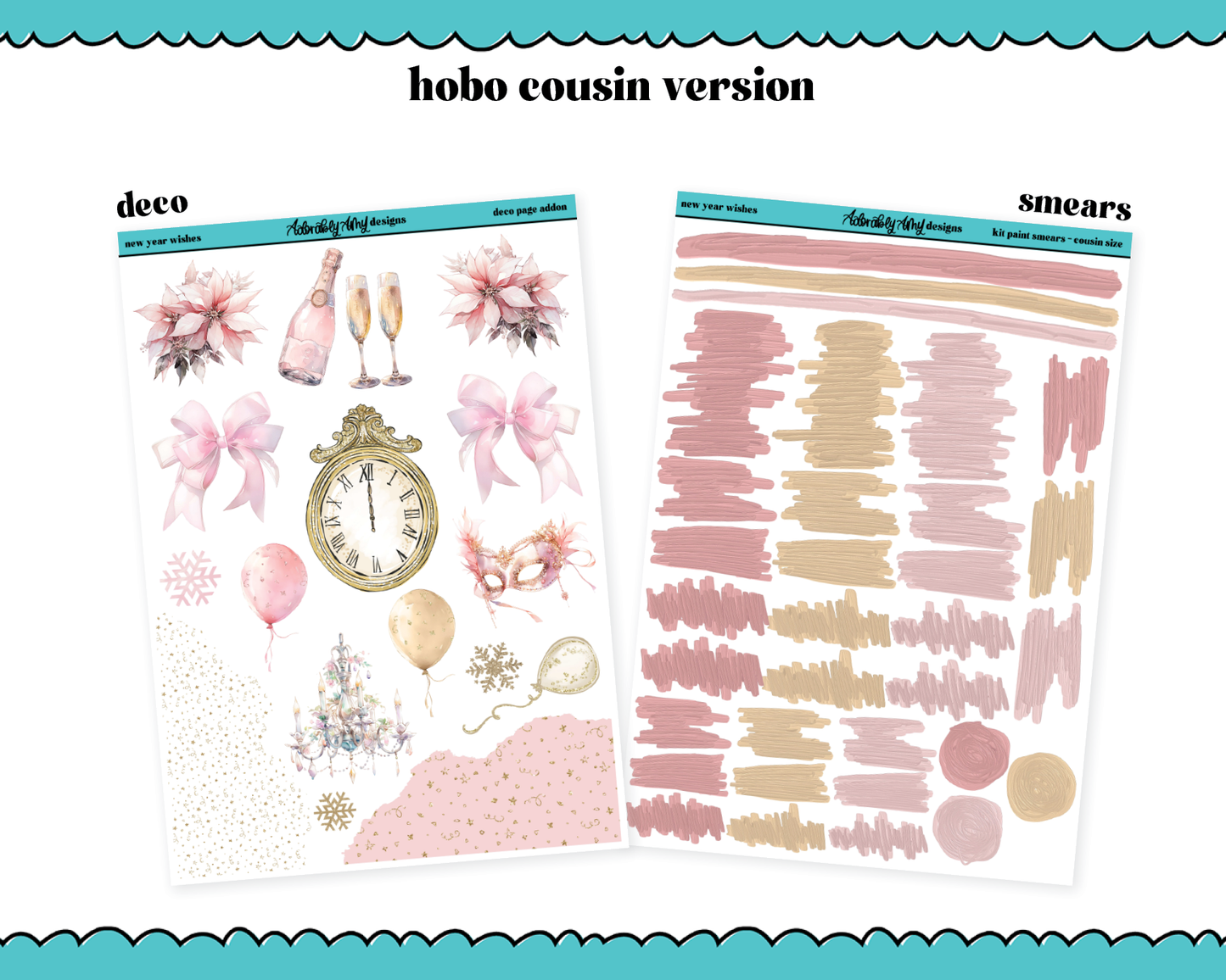 Hobonichi Cousin Weekly New Year Wishes Planner Sticker Kit for Hobo Cousin or Similar Planners